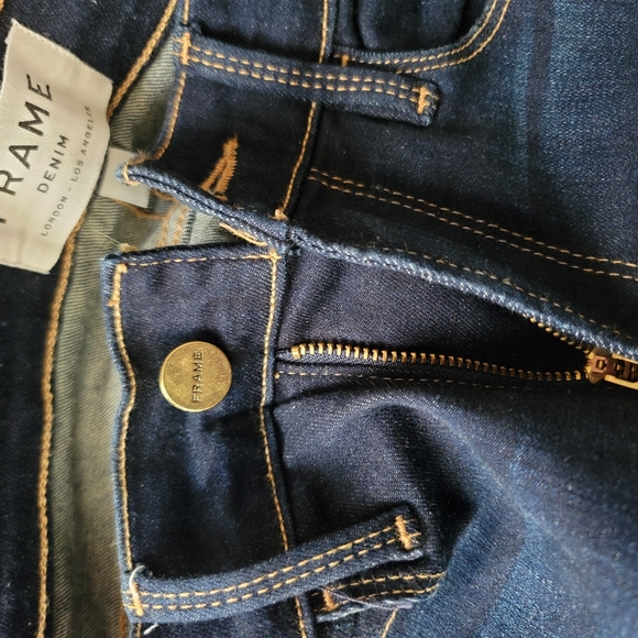 Navy Blue Frame Denim Jeans - Picture 10 of 16